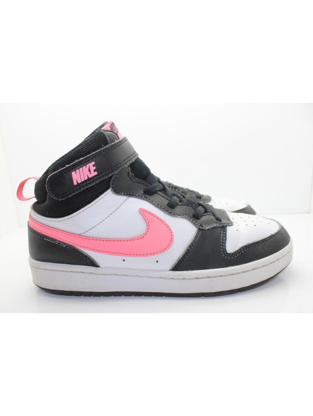 Nike Court Borough Mid 2 Unisex Kids Mid Top Sneakers Black/White/Pink 3Y